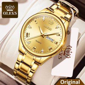 Genuine Olevs 6630 (full-golden) Stainless Steel Men Watch
